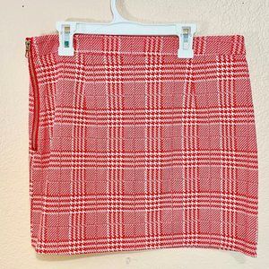 Red and White Cotton Skirt with Stretch!
